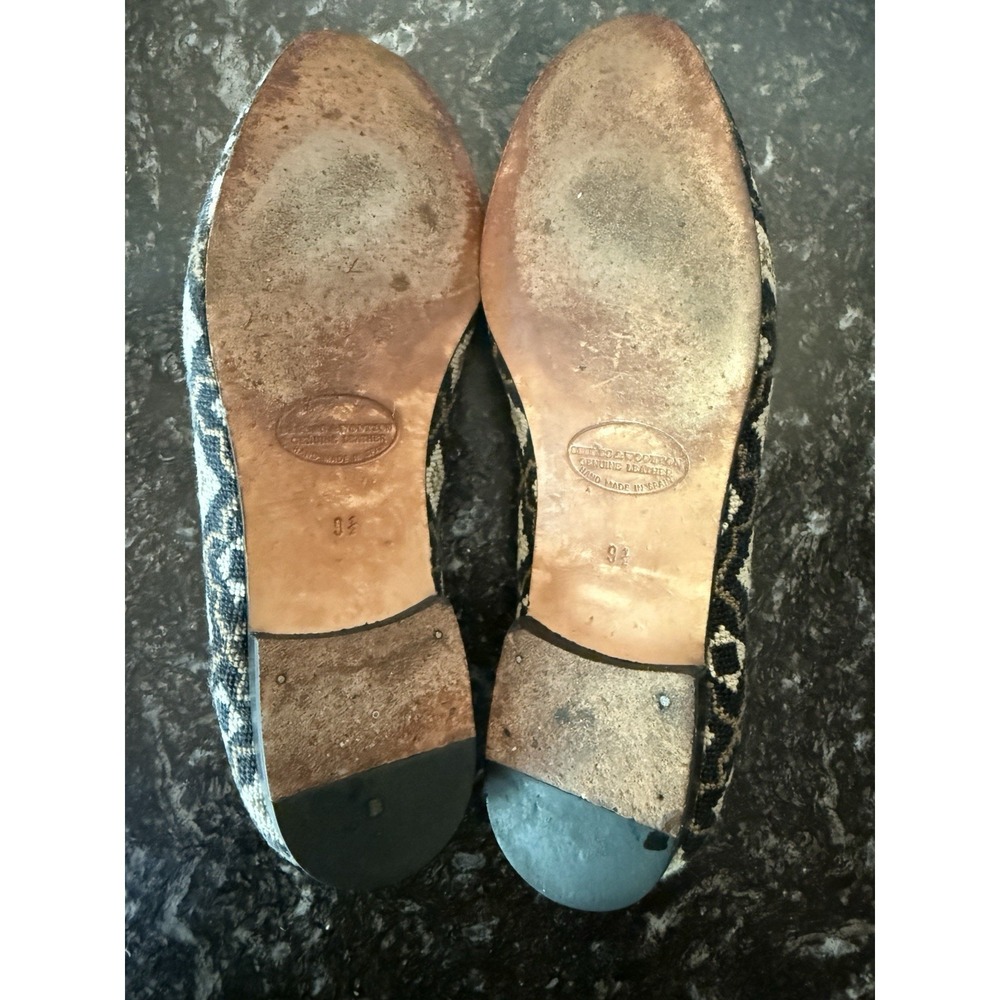 Stubbs & Wootton Palm Beach Needlepoint Loafers Slippers Geometric Women 9.5 - Picture 4 of 16